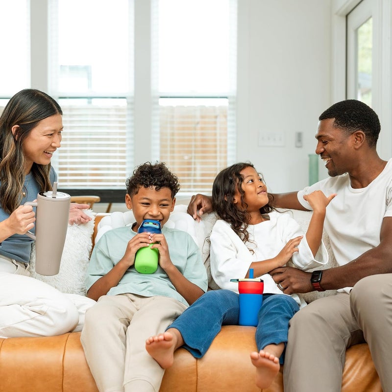 BrÃ¼Mate Leap 12oz 100% Leakproof Kids Tumbler with Handle and Silicone Soft Straw | Drop Resistant Silicone Sleeve | For Kids 4+ | Insulated Stainless Steel | Cup Holder Friendly | 12oz (Stardust) - Image 4